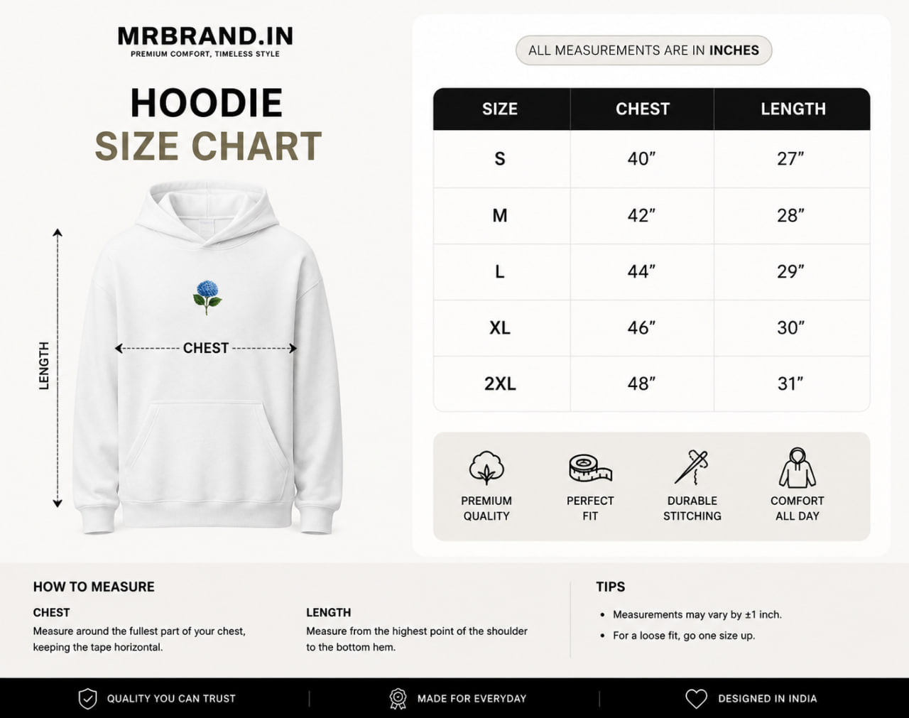 The Signature Hydrangea | MRBRAND Premium Embroidered Hoodie - Image 3